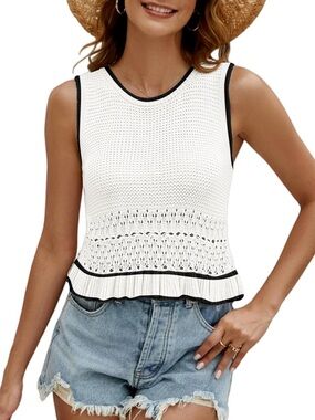 CiCiBird Women Cute Crop Sweaters Vest Knit